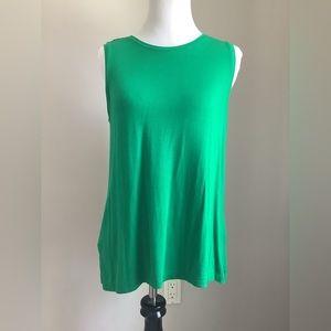 Kelly green knit loose fit tank, Adrienne Vittadini, Medium